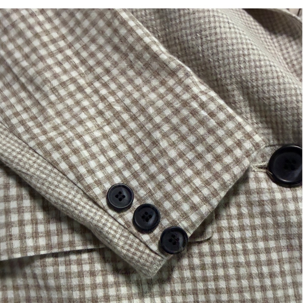 Bagatelle Collection Tan Gingham Patchwork Blazer… - image 6